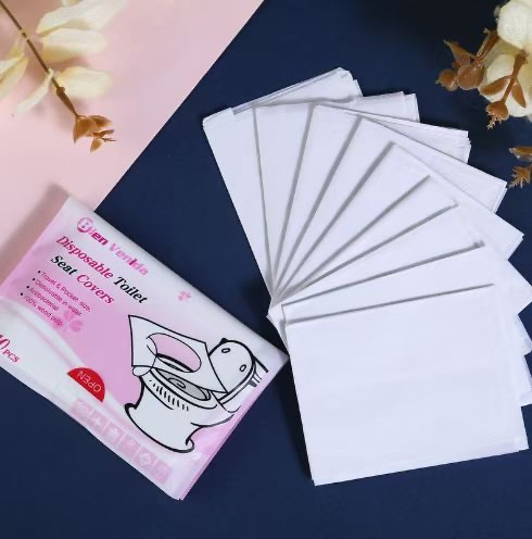 Custom Sanitary Bathroom Accessories Flushable Disposable Paper Toilet Seat Cover