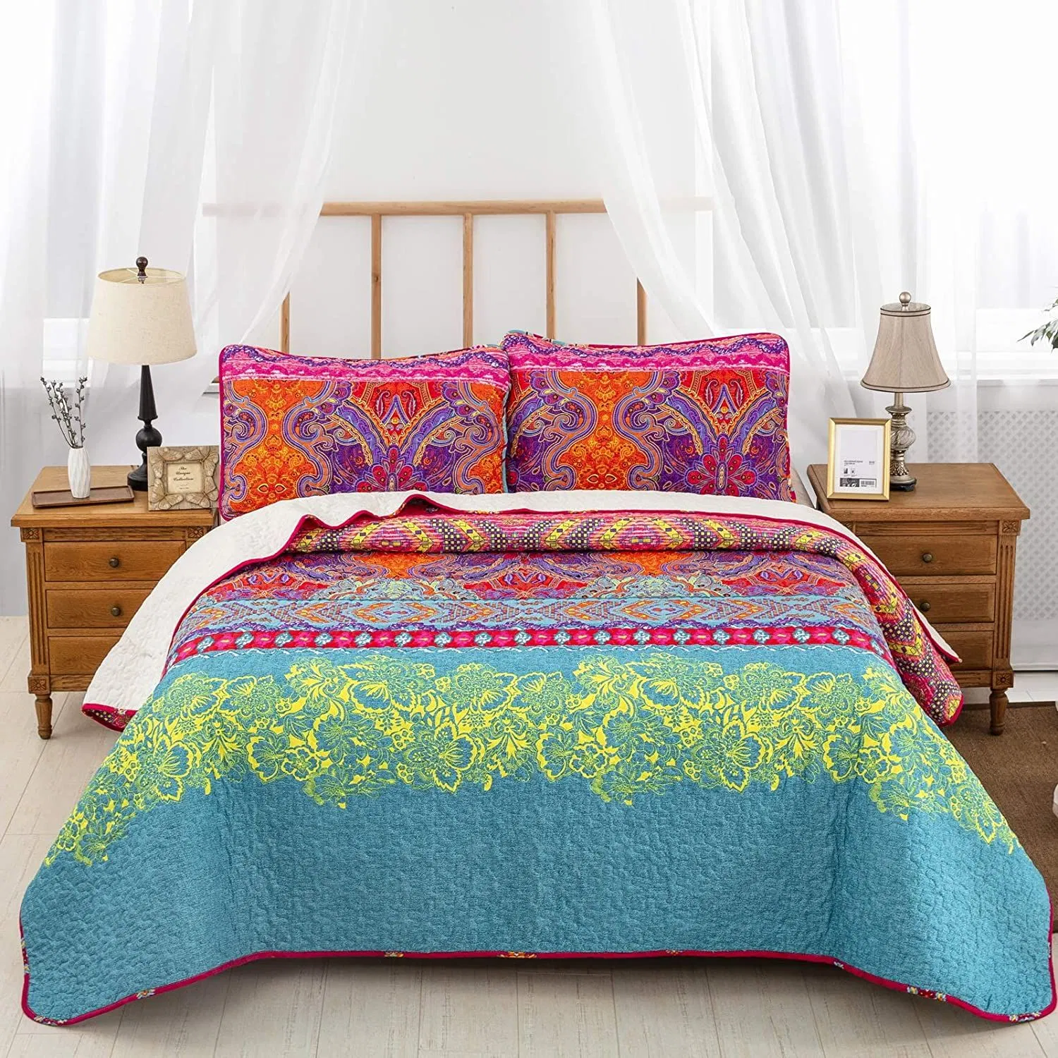 Printed Bedspread 150X200cm 100% Polyester Bed Throw Thin Summer Quilt Duvet