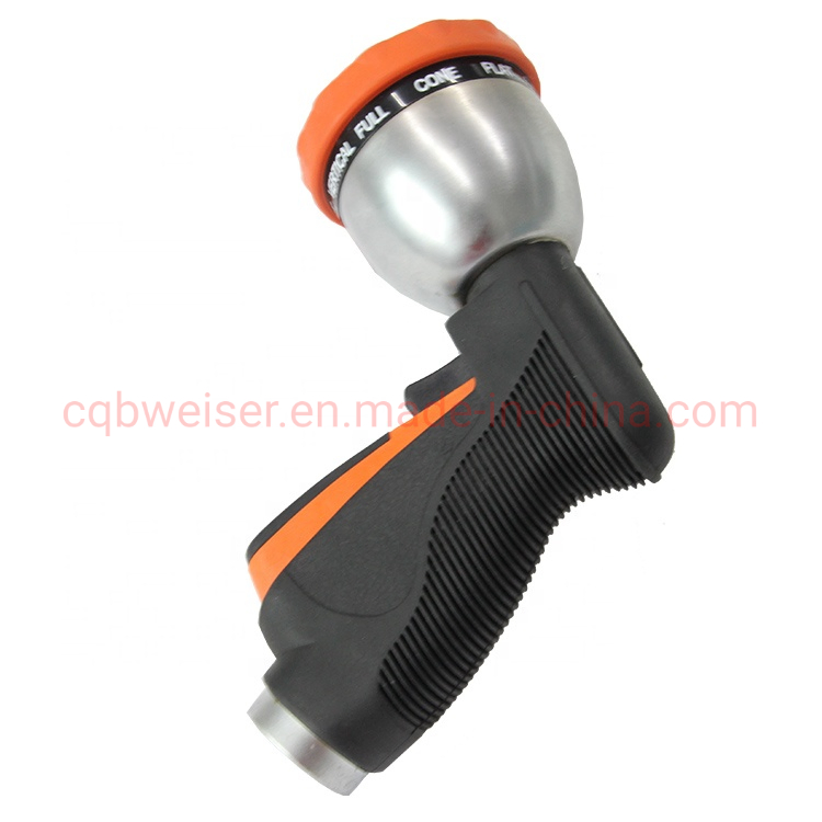 Hose Nozzle Zinc Alloy Spray Gun 10 Watering Pattern