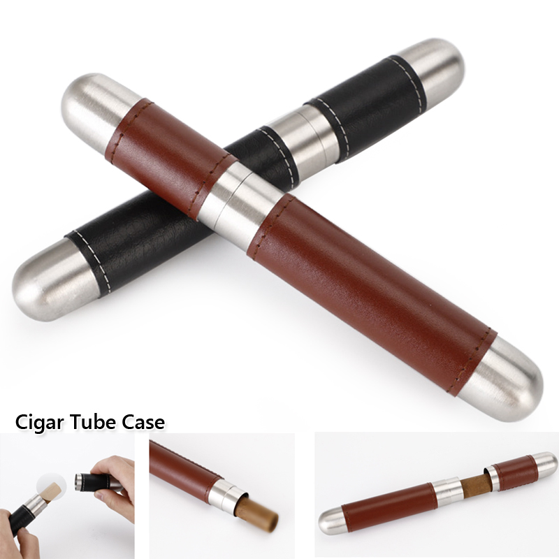 Stainless Steel Portable Cigar Tube Case for Cigarette Smoking Accessories Gifts