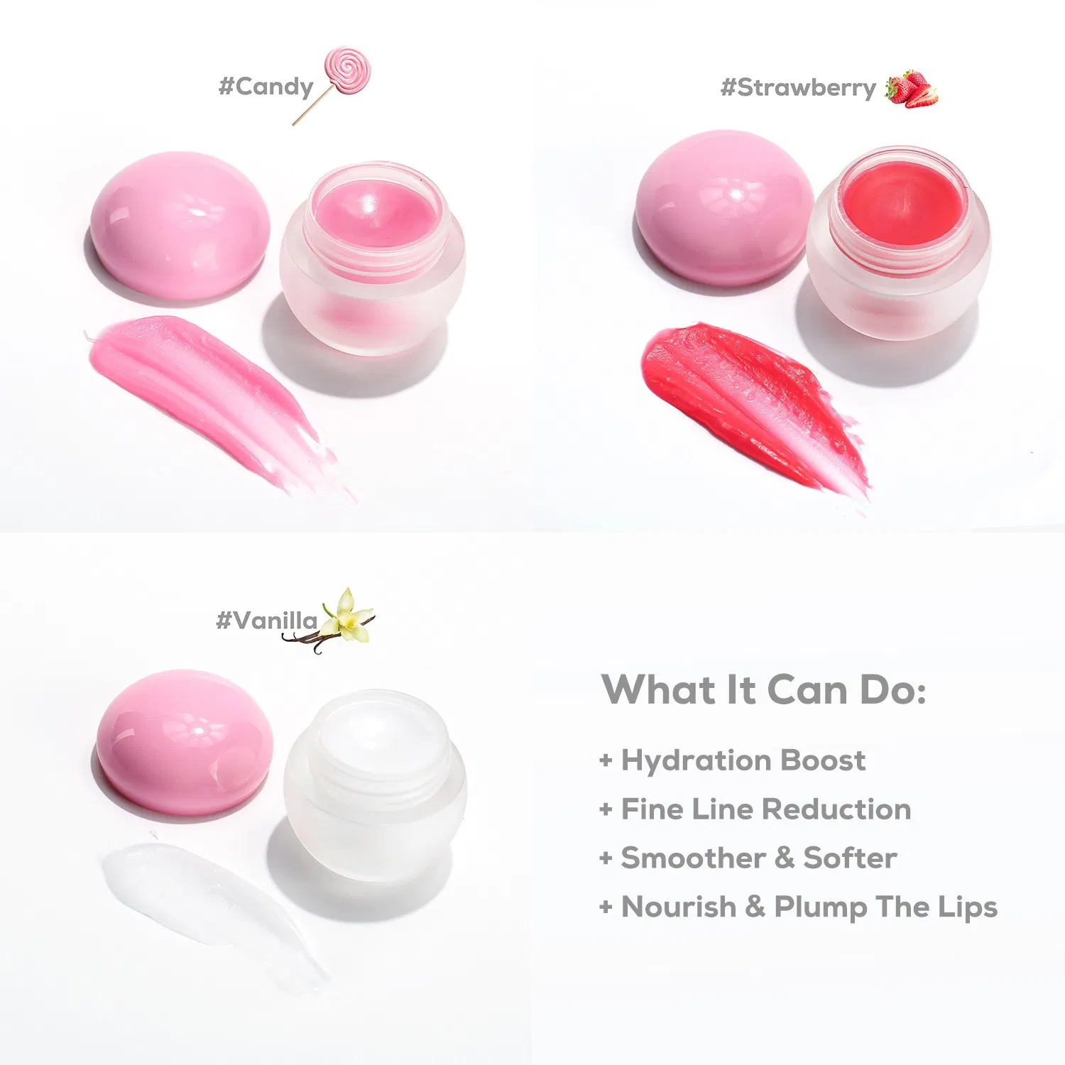 Candy/ Vanilla / Strawberry Ultra-Hydrating Lip Mask for Deep Moisture and Repair