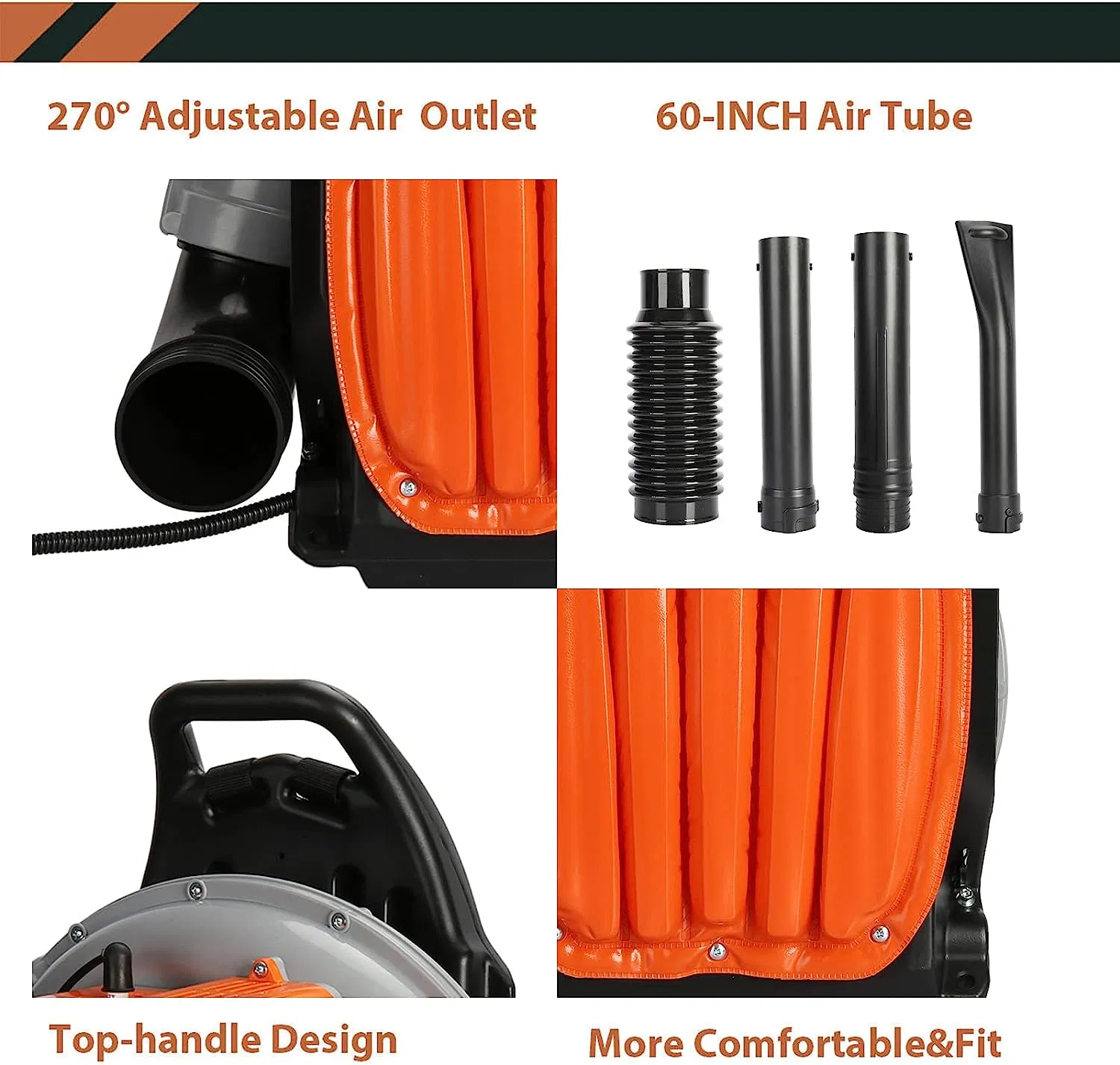63cc 2 Stroke Commercial Gas Powered Yard Grass Lawn Blower Cordless Leaf Blower