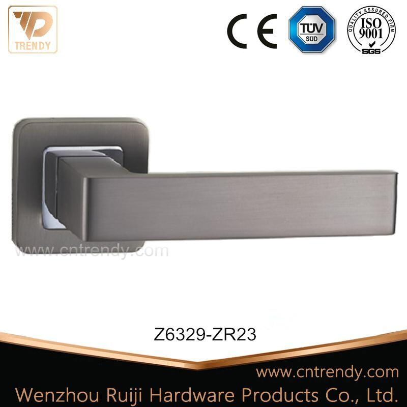 Well Selling Simple Square Black Lever Door Handle (Z6329-ZR23)