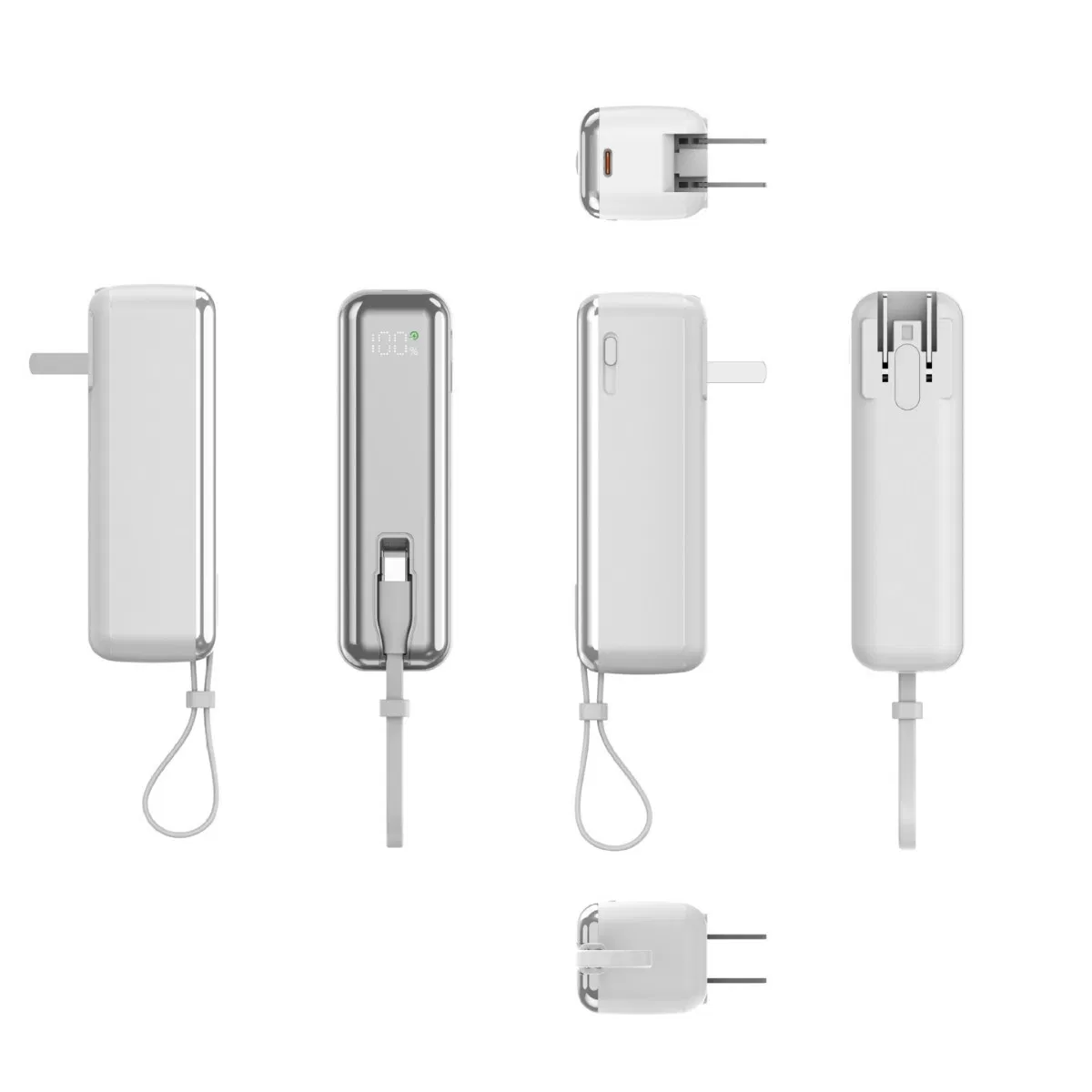 Портативный Power Bank с дисплеем и сменными вилками