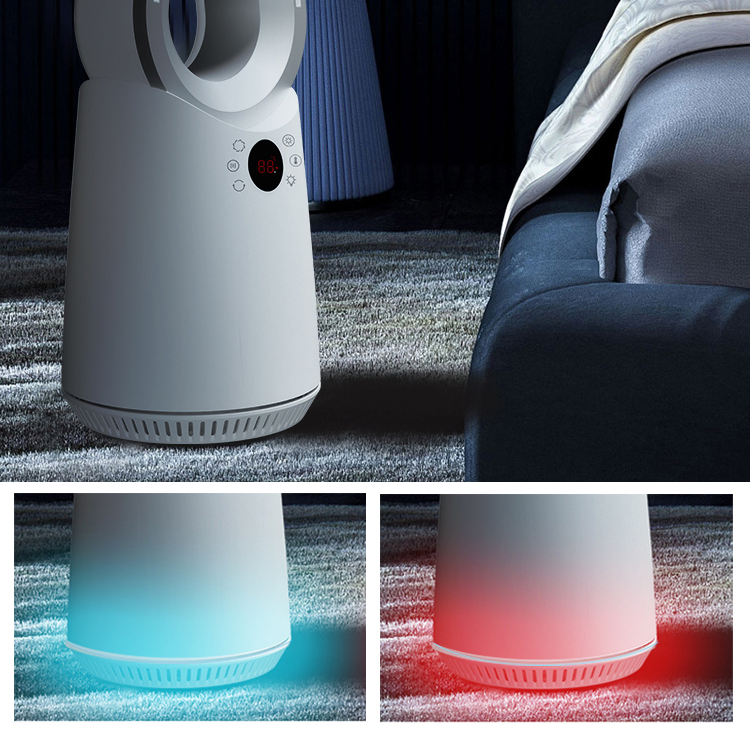 Intelligent Electric Fan Heater 2000W PTC Room Heater Fan Retardant Material Bladeless Tower Fan Cooler and Heater High Speed