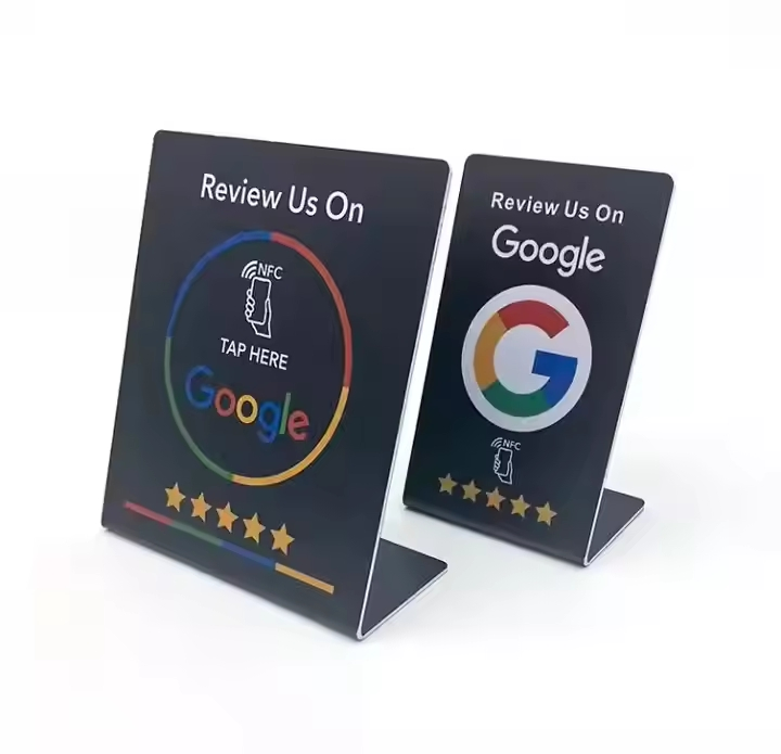 Custom NFC Display Stand Card with Google Review Qr Code Support