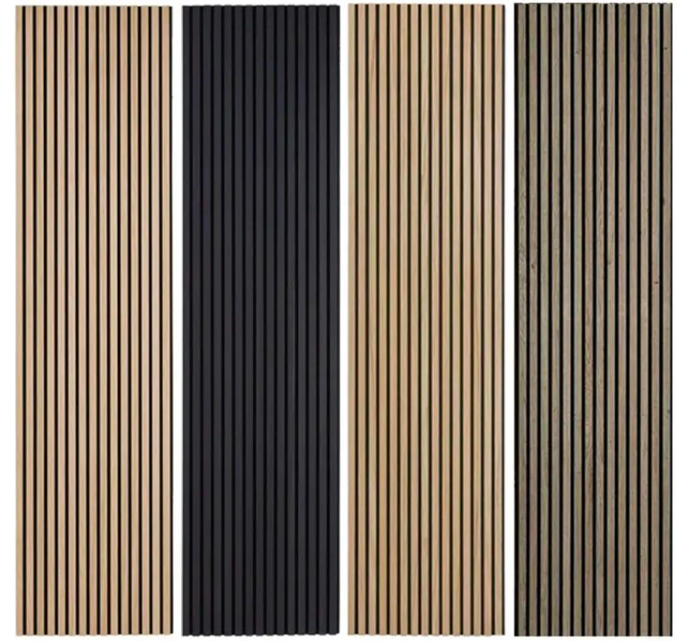 Apartment Wall Decoration Slotted Wood Medium Density Fiberboard Polyester Polyester Slat Wooden Wall Sound Insulation Board