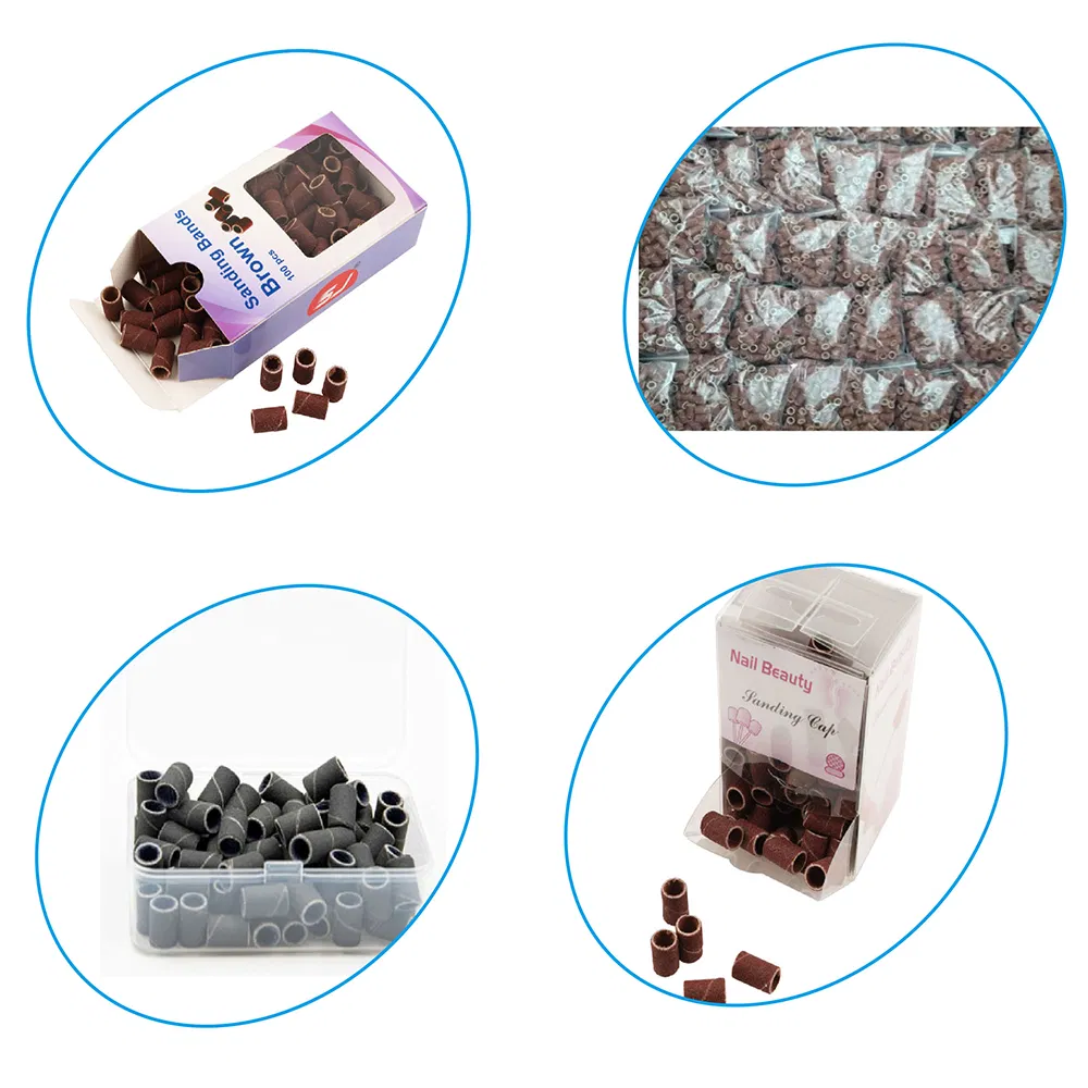 Brown Black Zebra Yellow Pink Purple Red Green Sanding Bands for Nail Drill Bits