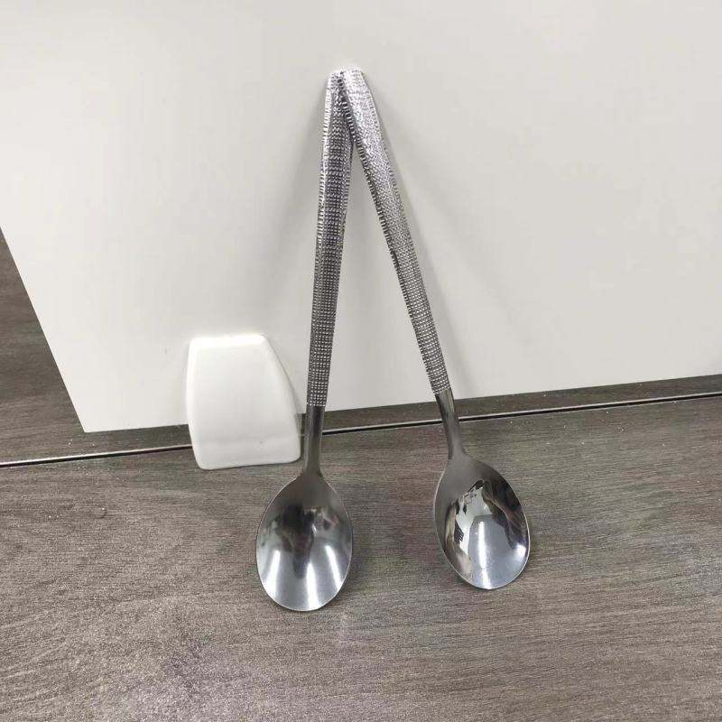 Hammer Patterned Mixed Rice Restaurant Stainless Steel Soup Spoon