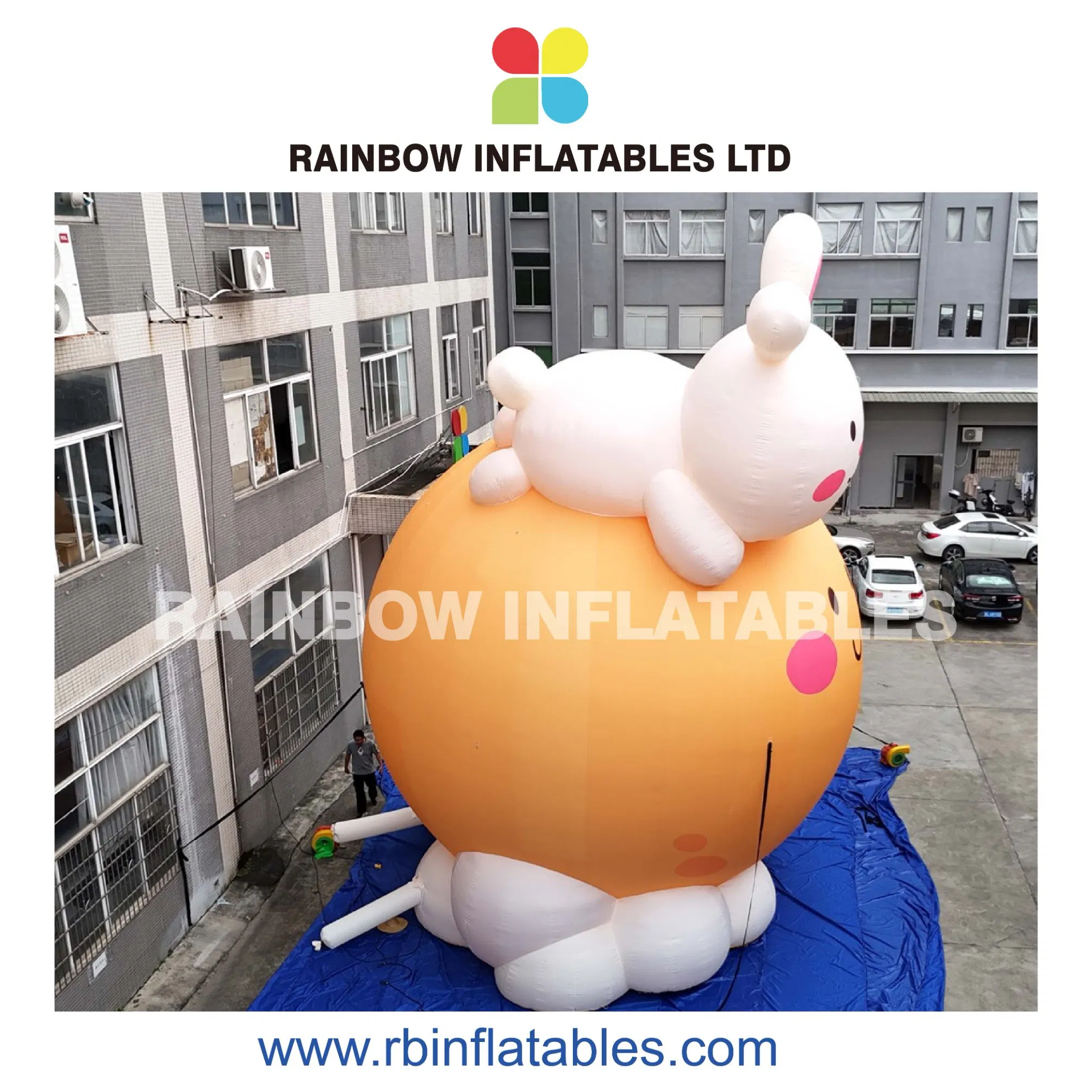 LED Illuminated Inflatable Moon Rabbit Decoraction for Festive Displays