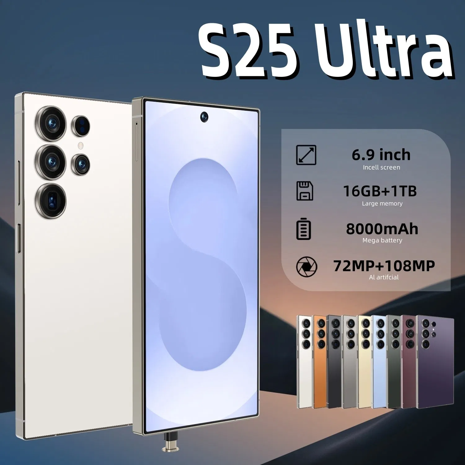 Смартфон S25 Ultra 5G 22+2TB, Android 14, 7.3 дюйма