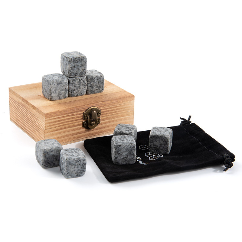 Reusable Whiskey Natural Granite Marble Cubes Chilling Rocks Ice Stone