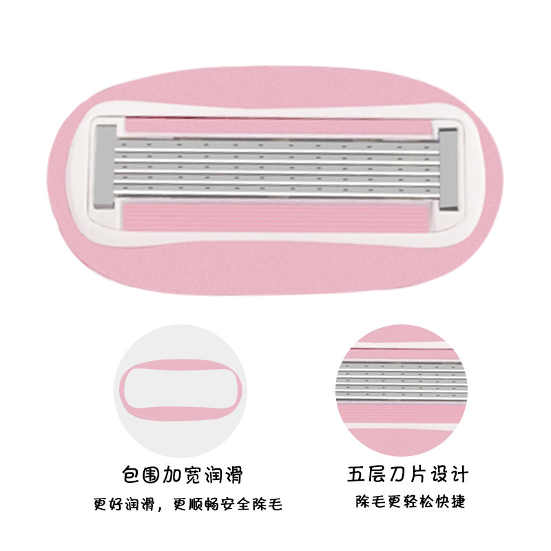 New Four Blade Women Mini Razor High Quality 4 Blades Ladies Shaving Tool Body Hair Removal Razor Replacement Refills