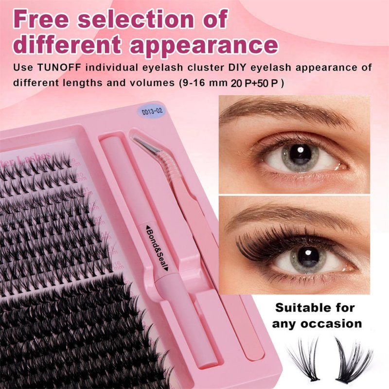 Private Label Segment Lashes DIY Eyelash Extensions Kit with Glue and Tweezers