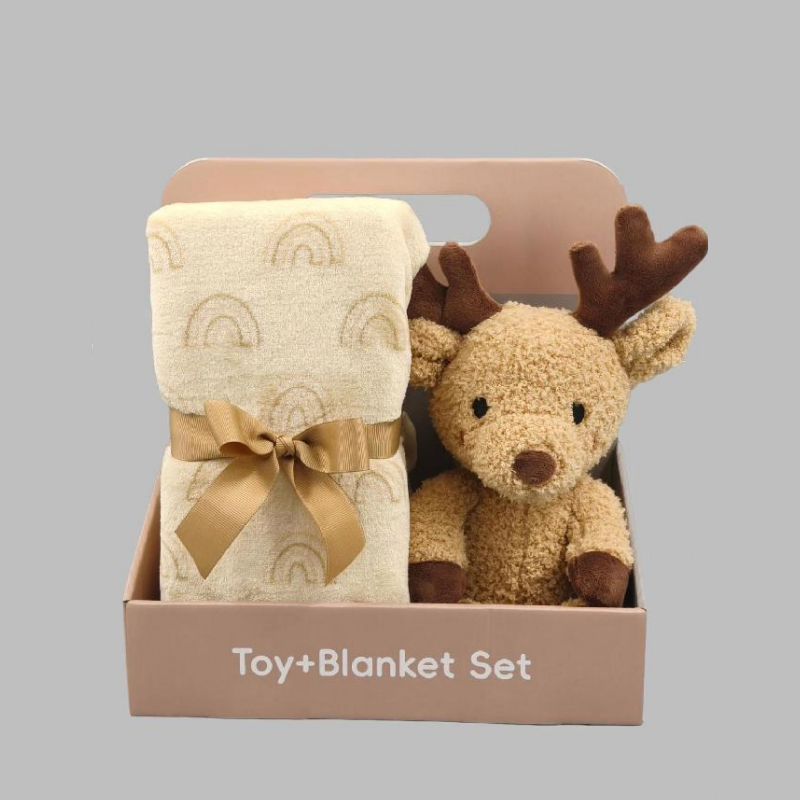 Wholesale Langyu Animal Toys with Blanket Dolls Kids Sleeping Blanket Cute Animal Doll Blanket Rabbit Blanket Children's Soothing