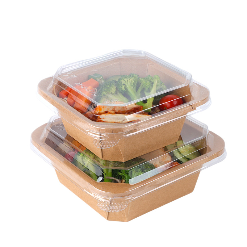 Customized Kraft Paper Togo Boxes Square Paper Food Container