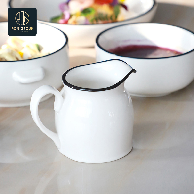 Traditional Porcelain Coffee Cafe Creamy Container Customized High Quality Ceramic Milk Pot