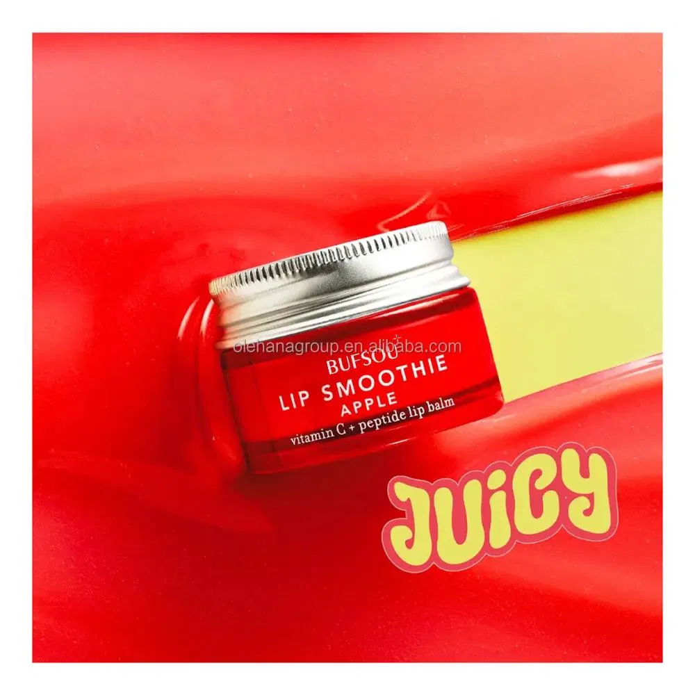 Private Label 100% Natural Organic Lightweight Apple Lip Smoothie Vitamin C Peptide Hydrate Glossy All Day Moisturize Lip Balm