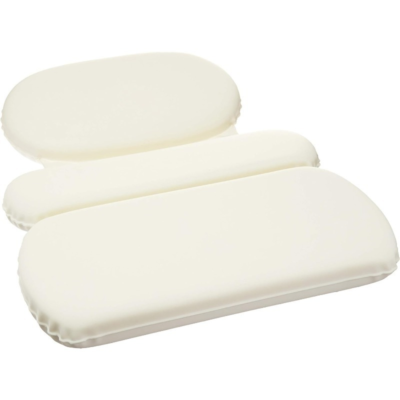2024 High Quality Beige Bathtub Backrest Suction Waterproof Anti-Slip Bath Pillow