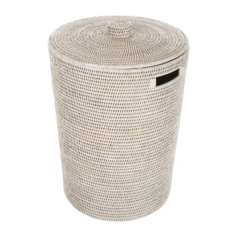 Wholesale Handmade Round Rattan Woven Waste Lids Wicker Laundry Home Clothing Storage & Organization Baskets