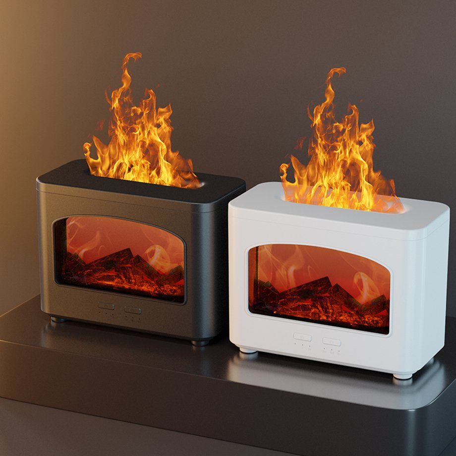Fireplace Aroma Diffuser, Ultrasonic Cool Mist Flame Diffuser for SPA, Home, Yoga, Office