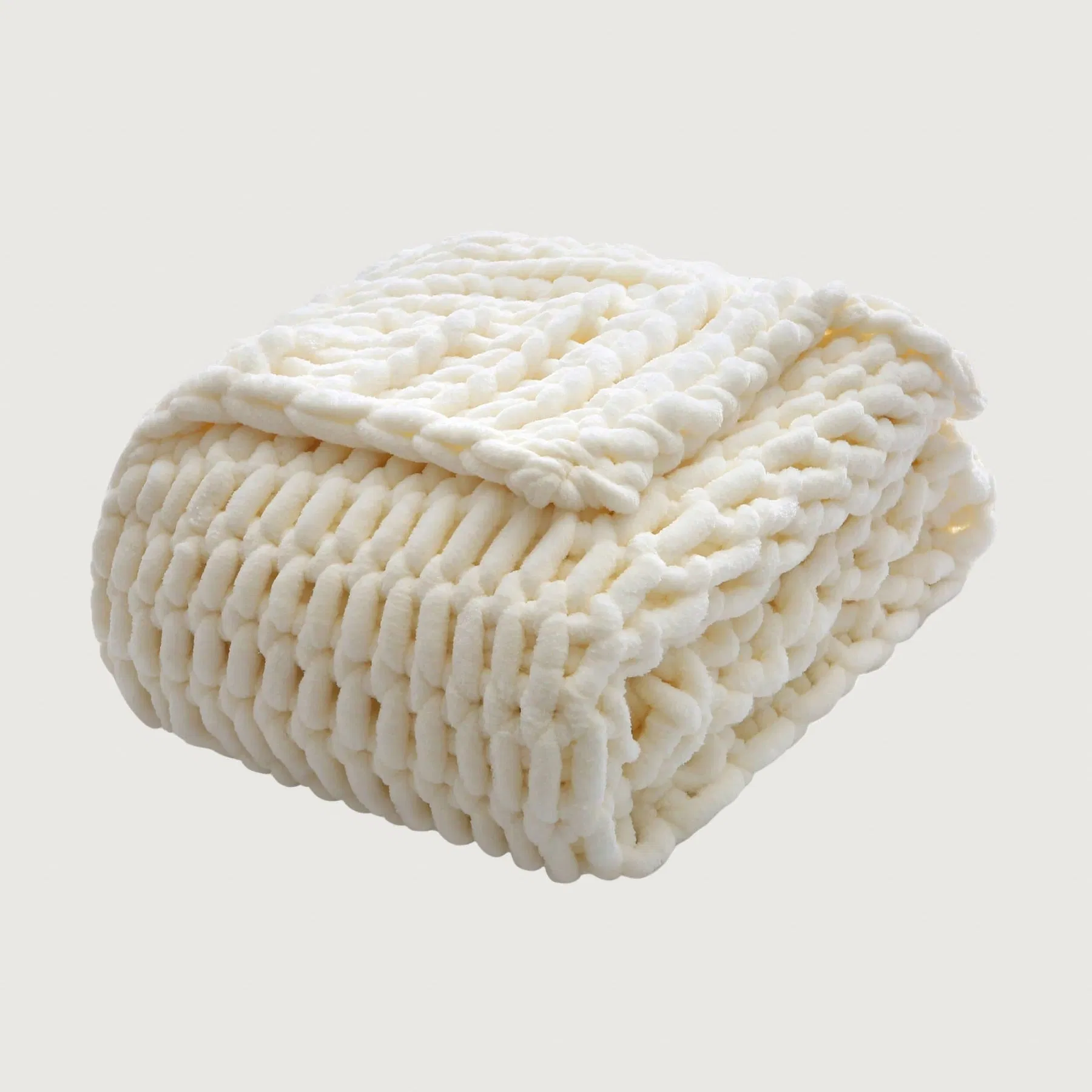 Hand Crafted Super Chunky Knit Blanket Throw Blanket Hand Made Custom Knitted Blanket Chenille