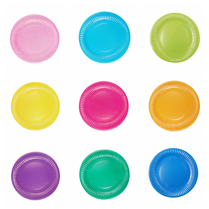 7inch Multi-Colored Disk Disposable Paper Plates Cake Dish