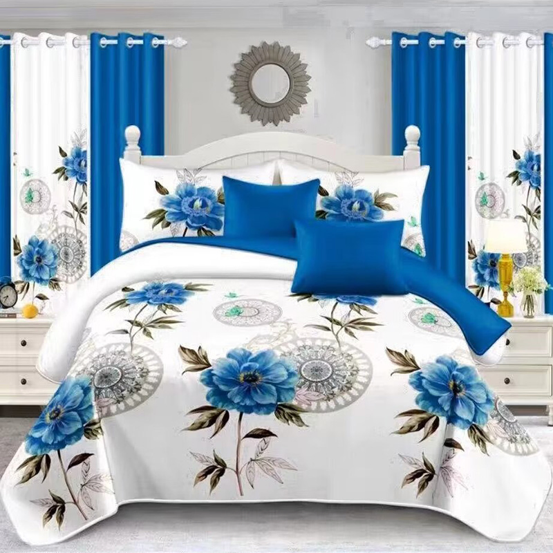 High Class Red Rose Printed Pillowcases Bed Sheet Light-Industry-Daily-Use Pillow Shams Quilted Bedcover Coverlets Microfiber Comforter Cover Bedspread Set