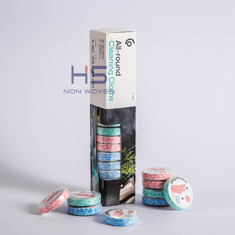 Portable 10PCS/Tube Packing 100% White Spunlace Non-Woven Fabric Round Disposable Magic Compressed Coin Towel Tablets