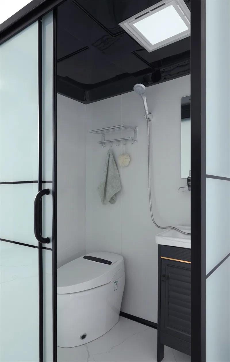 Complete Shower Enclosure with Wash Basin Cabinet and Toilet