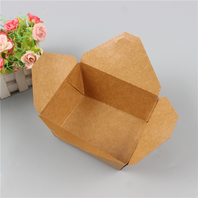 Disposable Eco Friendly Customized Kraft Paper Takeaway Food Box