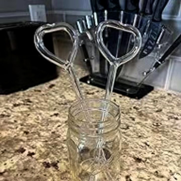 Wrinkle Resistant Lip Glass Straws Creative Irregular Shaped Heart-Shaped Drinking Straw