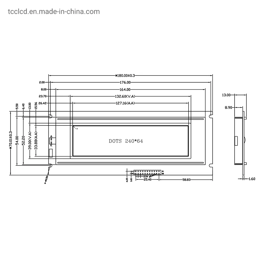 Графический ЖК-дисплей COB 24064 с синим фоном, T6963