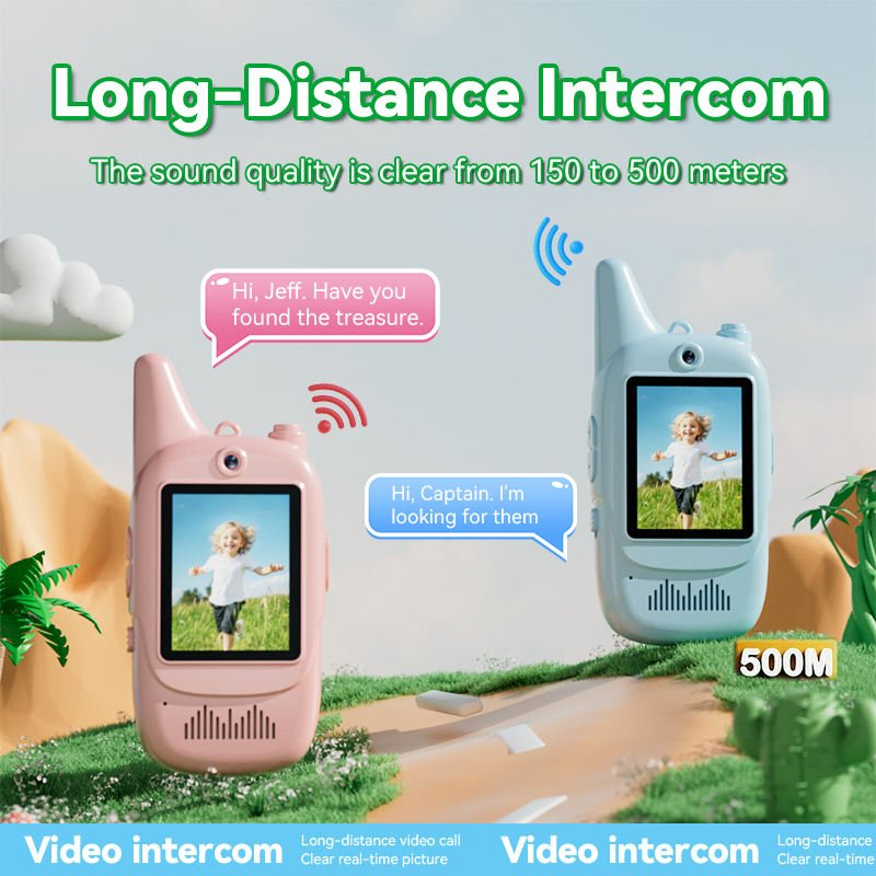 Детская видеорация с экраном, 2 шт, дальность 500 м