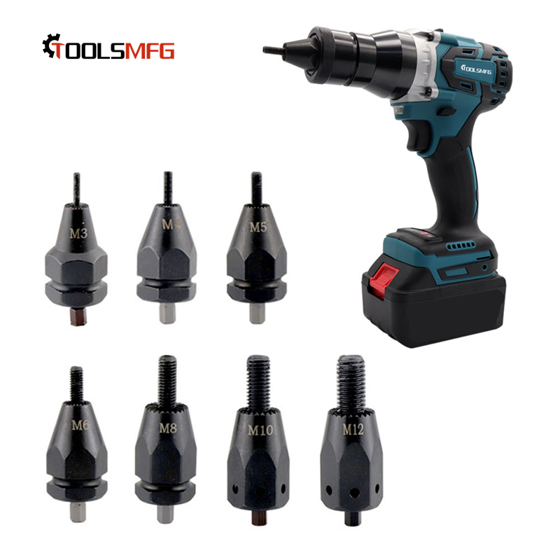 High Quality M3-M4-M5-M6-M8-M12 Electric Riveting Gun Head Rivet Nut Gun Adapter Head RAM Gun Accessorieshigh Quality M3-M4-M5-M6-M8-M12 Electric Riveting Gun