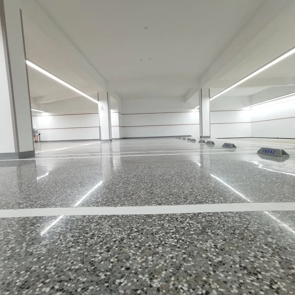 Enhanced Gloss Colored Concrete Sealer Floor Used for Mixed-Use Developments