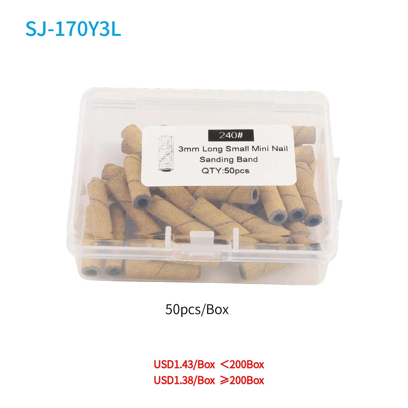 Yellow Mini Super Long Mini Diameter Nail Beauty Use Abrasive Coated Sanding Bands