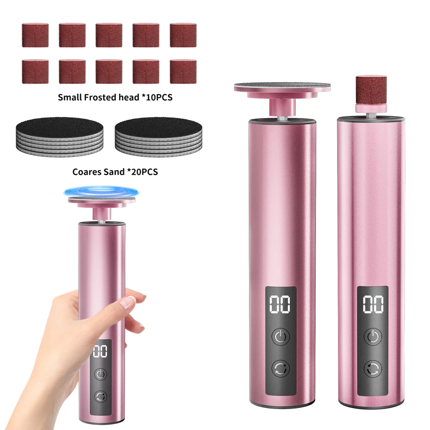 2 in 1 Rechargeable Electric Callus Remover & Nail Drill Set Stainless Steel Foot Care Tool Source Factory Wholesale Beauty Tool