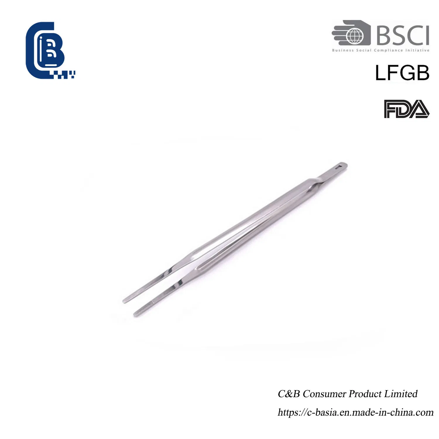 30cm Gold-Plated Chef Tweezers: Long Stainless Steel Tongs for BBQ, Tea Set