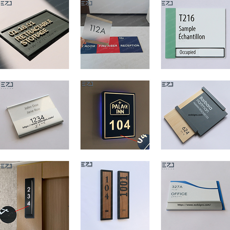 House Room Number Illuminated Dnd Doorbell Wood Hotel Apartment Door Plate Sign