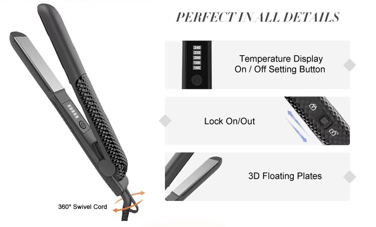 Hair Straightener PTC Fast Heating Ceramic 2 in 1 Hair Irons