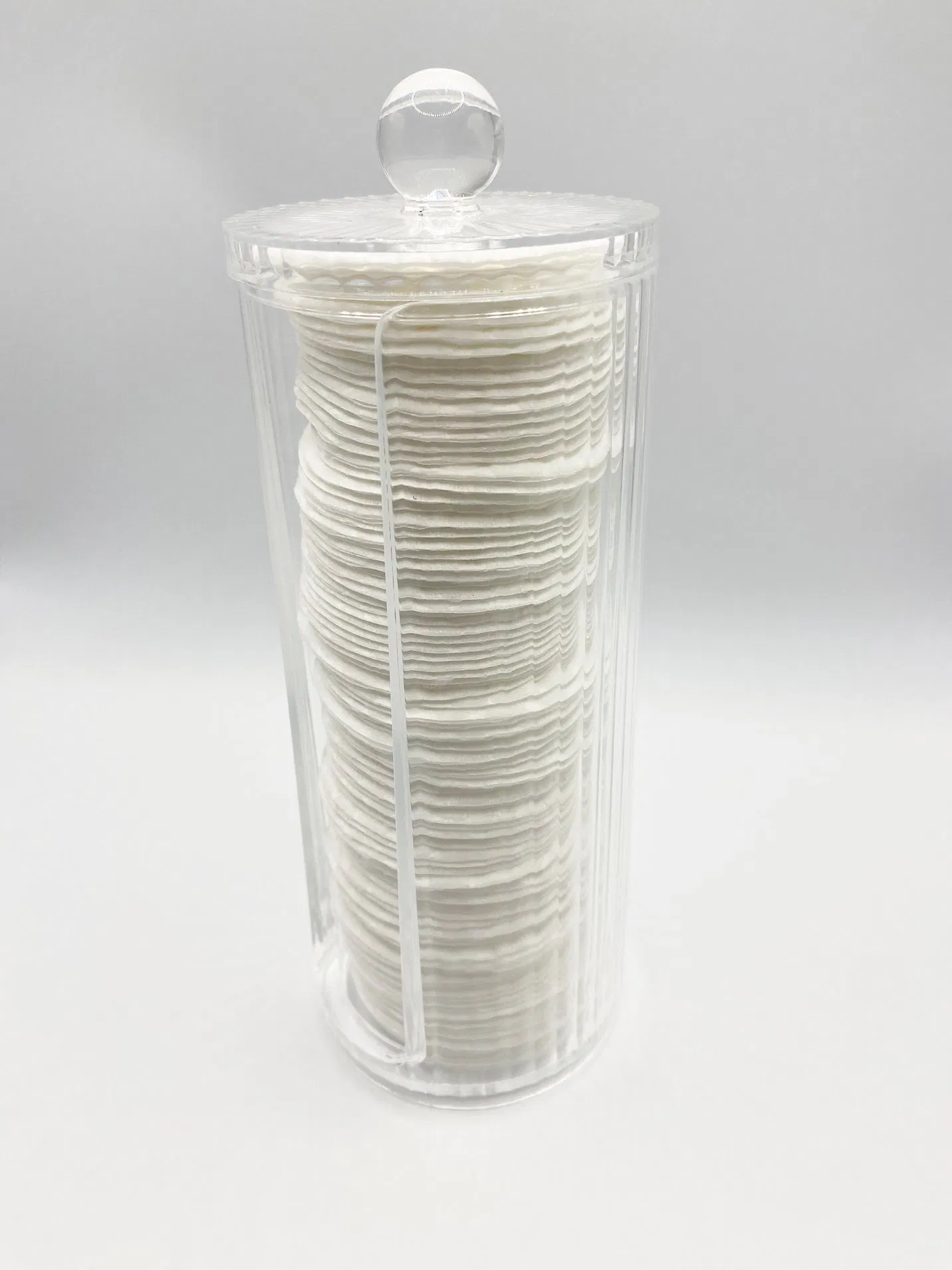 Promotional Gift Acrylic Transparent Cosmetic Cotton Pad Container Jar