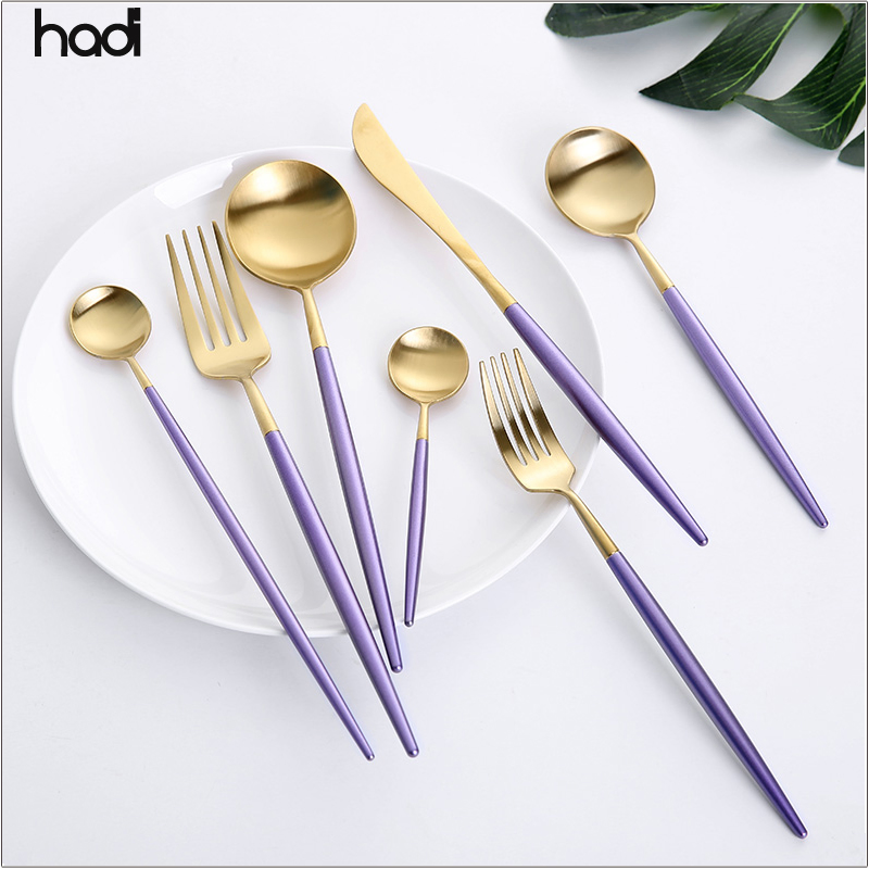 China Factory Wholesale New Arrival Tableware Bulk Black Stainless Steel Cutlery Set Faceted Flatware Set