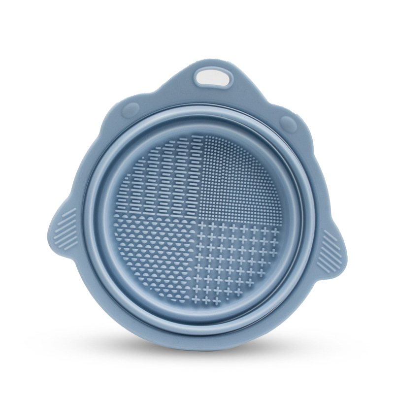 Eco Friendly Soft Silicone Makeup Brush Cleansing Mat Folding Bowl Makeup Brush Cleaning Pad