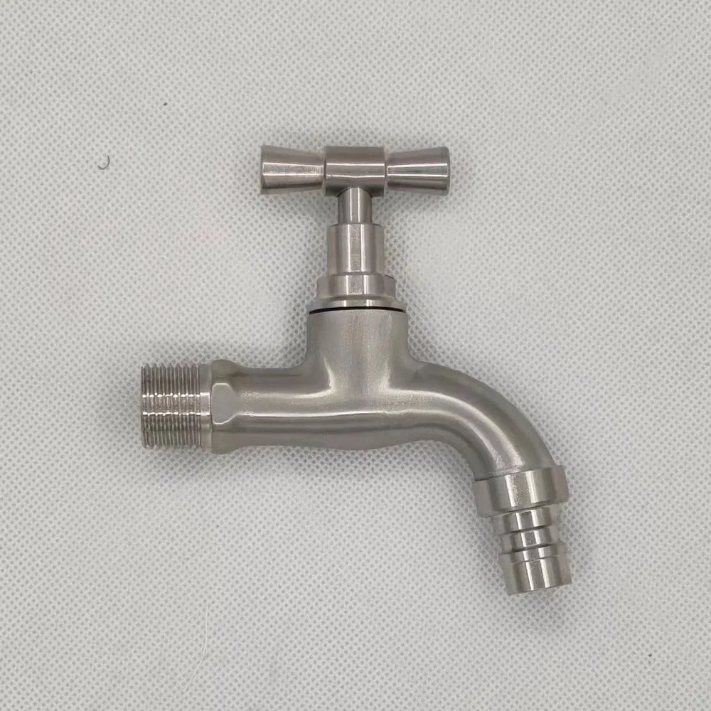 304 Stainless Steel Construction Brushed Nickel Anti-Rust Free Lead Outdoor G1/2 Bibcock Fitting Hose Bibb