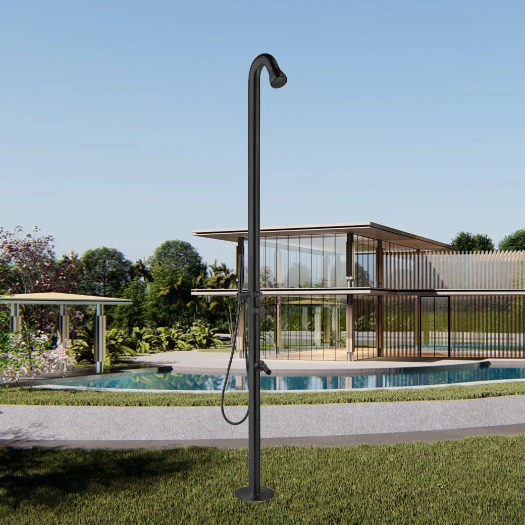 Matte Black Stainless Steel Outdoor Swimming Shower