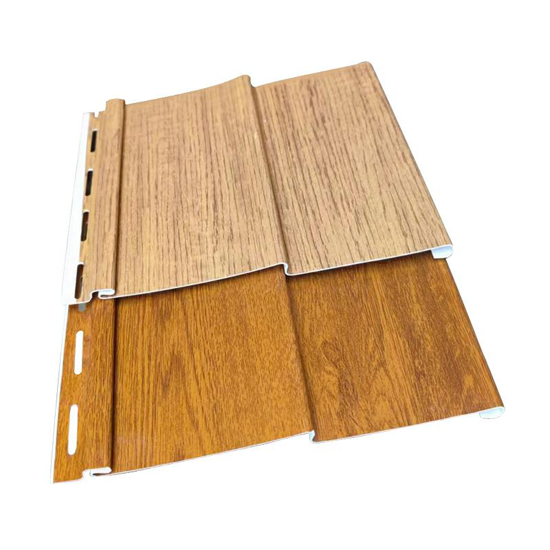 UV Resistance Outdoor Roof Cladding Wooden Color PVC Vinyl Siding Cladding
