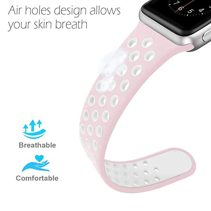 Soft Silicone Porous Watch Band for Nike/Xiaomi Sport Apple Watch 3/4 Men and Women