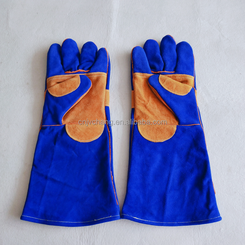 Hot Selling 16 Inch Cowhide Leather Heat Resistant Gloves for BBQ Oven Accessories