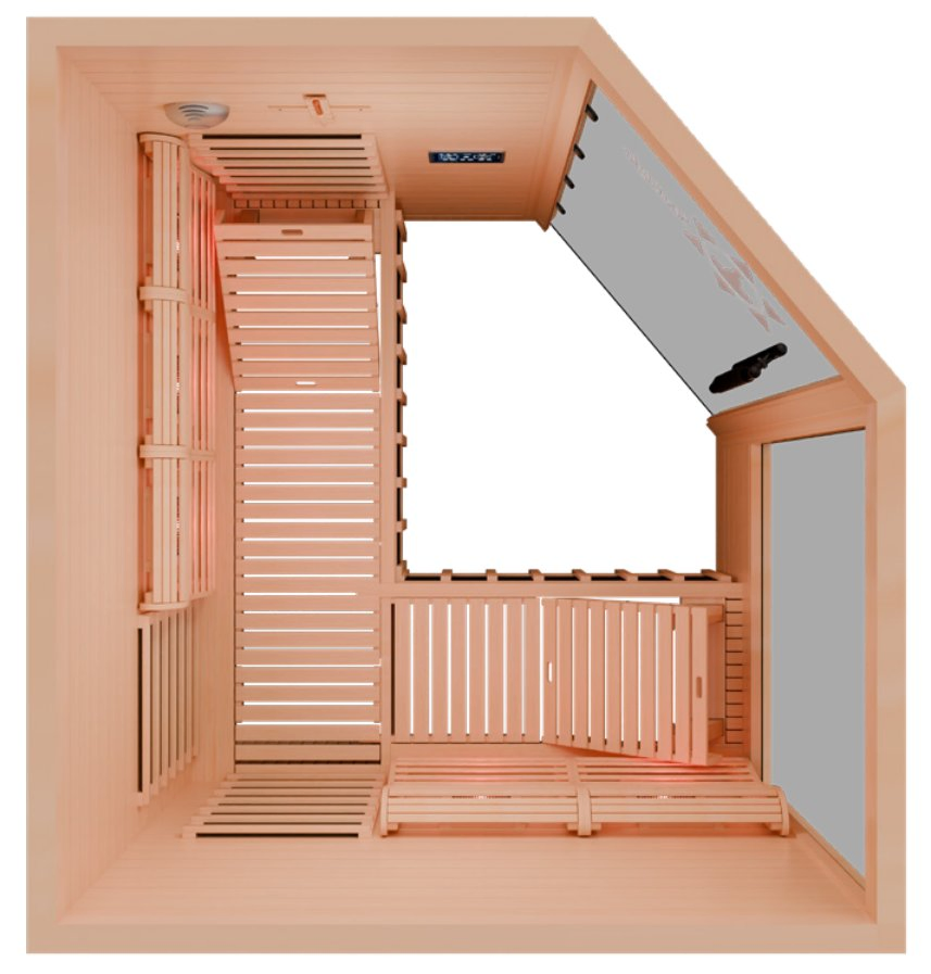 Элитная сауна Catalonia на дровах, золотой дизайн